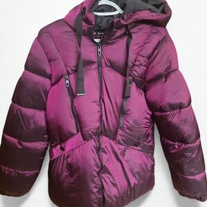 Spyder Girls Hooded Puffer Jacket in Magenta